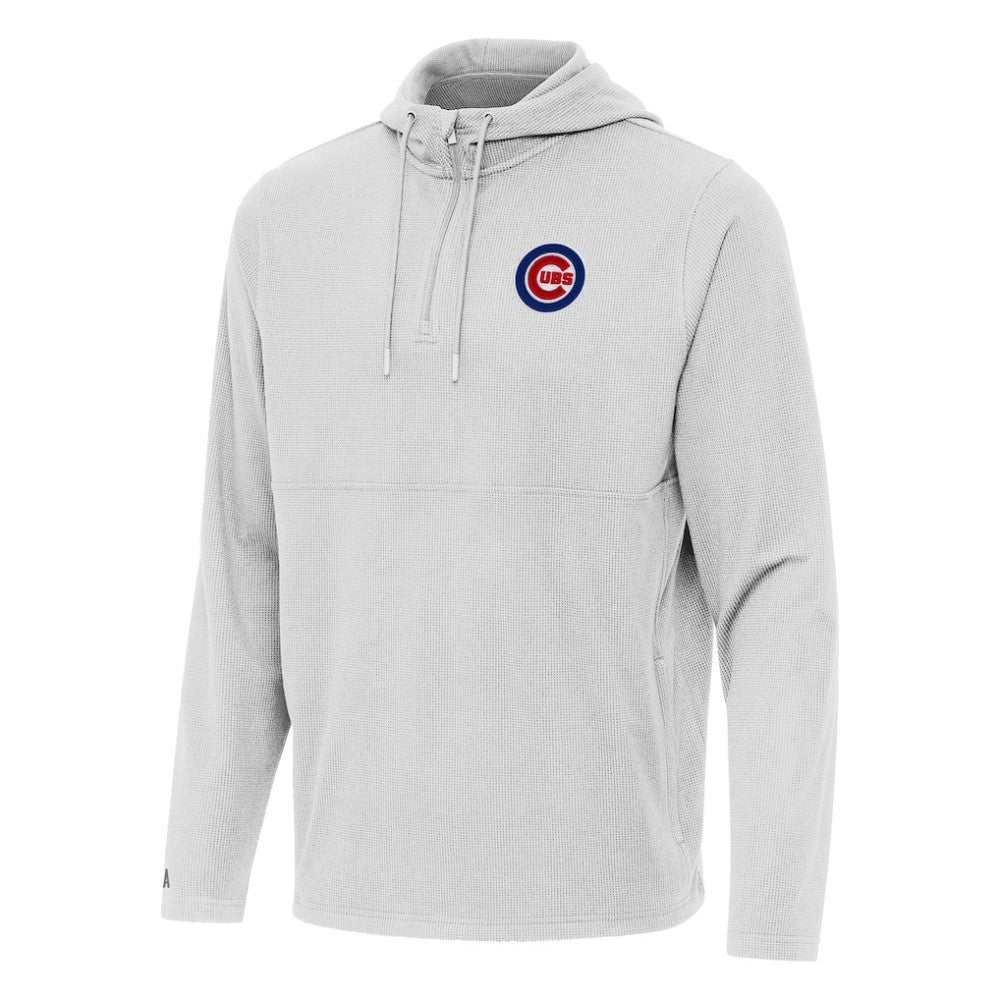 Gray Chicago Cubs Antigua Connected Quarter-Zip Pullover Hoodie