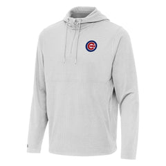 Gray Chicago Cubs Antigua Connected Quarter-Zip Pullover Hoodie