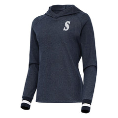 Heather Navy Seattle Mariners Antigua Women's Trek Pullover Hoodie