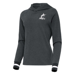Heather Charcoal Miami Marlins Antigua Women's Trek Pullover Hoodie