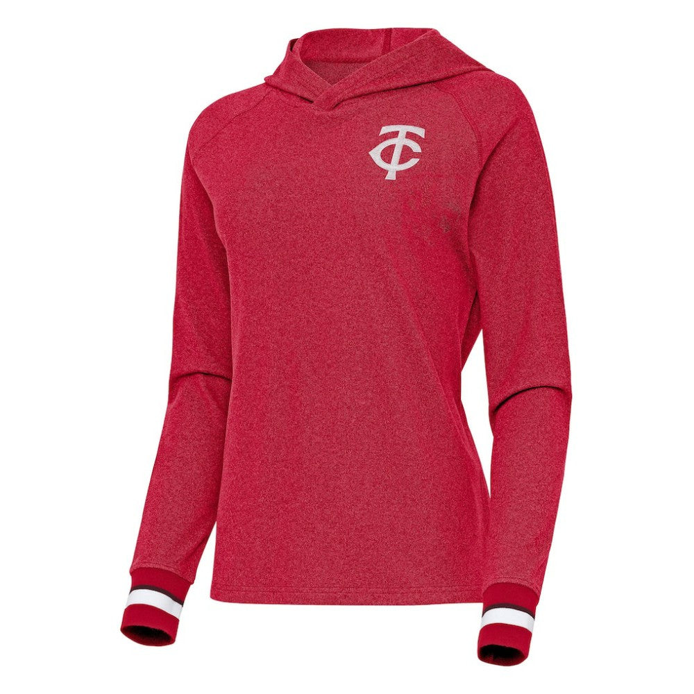 Red Minnesota Twins Antigua Women's Trek Pullover Hoodie