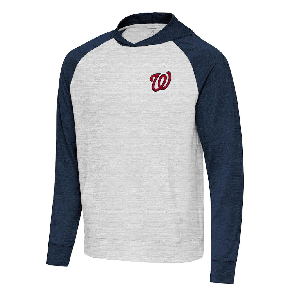 Heather Navy/Gray Washington Nationals Antigua Urgent Pullover Hoodie