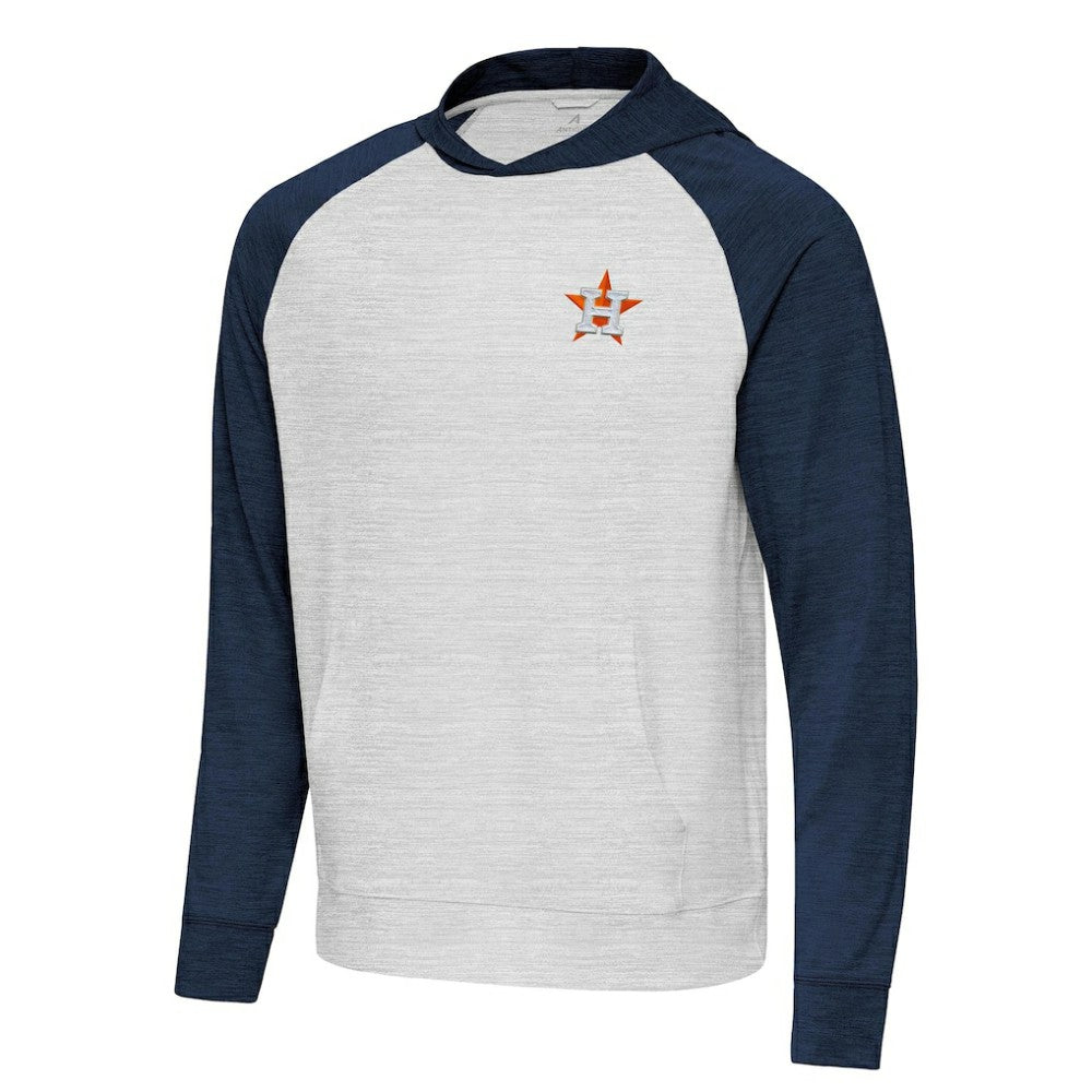 Heather Navy/Gray Houston Astros Antigua Urgent Pullover Hoodie