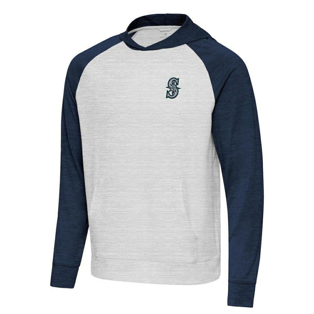 Heather Navy/Gray Seattle Mariners Antigua Urgent Pullover Hoodie