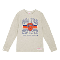 Mitchell & Ness New York Knicks Striped Logo Lockup Premium T-Shirt