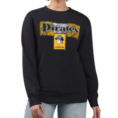 Black Pittsburgh Pirates Starter Women's Team Color Shading Fleece Pullover Sweatshirt