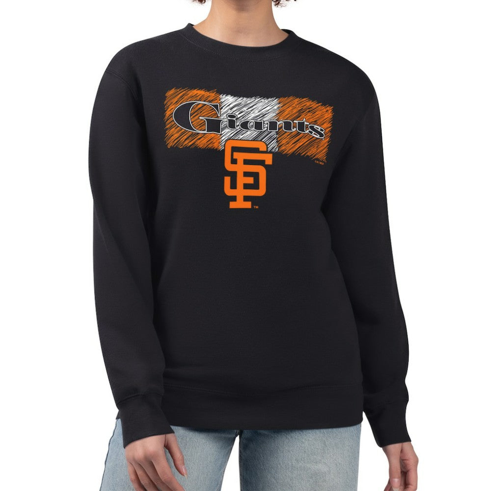 Black San Francisco Giants Starter Women's Team Color Shading Fleece Pullover Sweatshirt