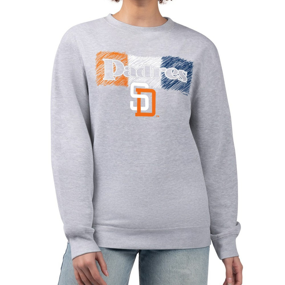 Gray San Diego Padres Starter Women's Team Color Shading Fleece Pullover Sweatshirt