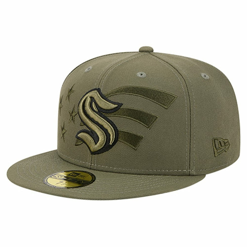 NHL Seattle Kraken New Era Military Appreciation Flag 59FIFTY Fitted Hat