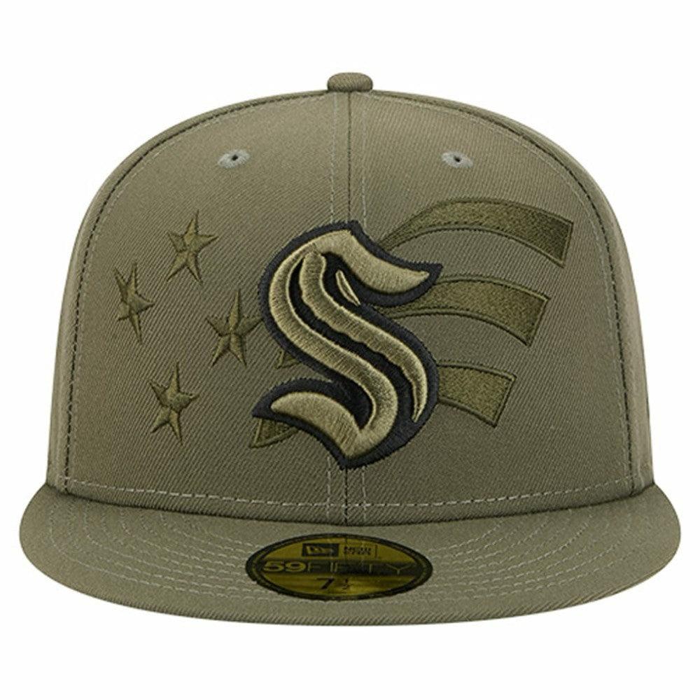 NHL Seattle Kraken New Era Military Appreciation Flag 59FIFTY Fitted Hat