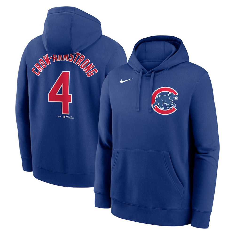 Royal Pete Crow-Armstrong Chicago Cubs Nike Player Name & Number Club Fleece Pullover Hoodie