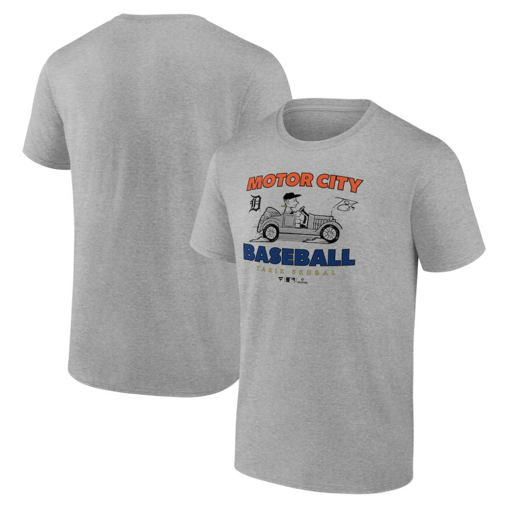 Heather Gray Tarik Skubal Detroit Tigers Motor City Baseball T-Shirt