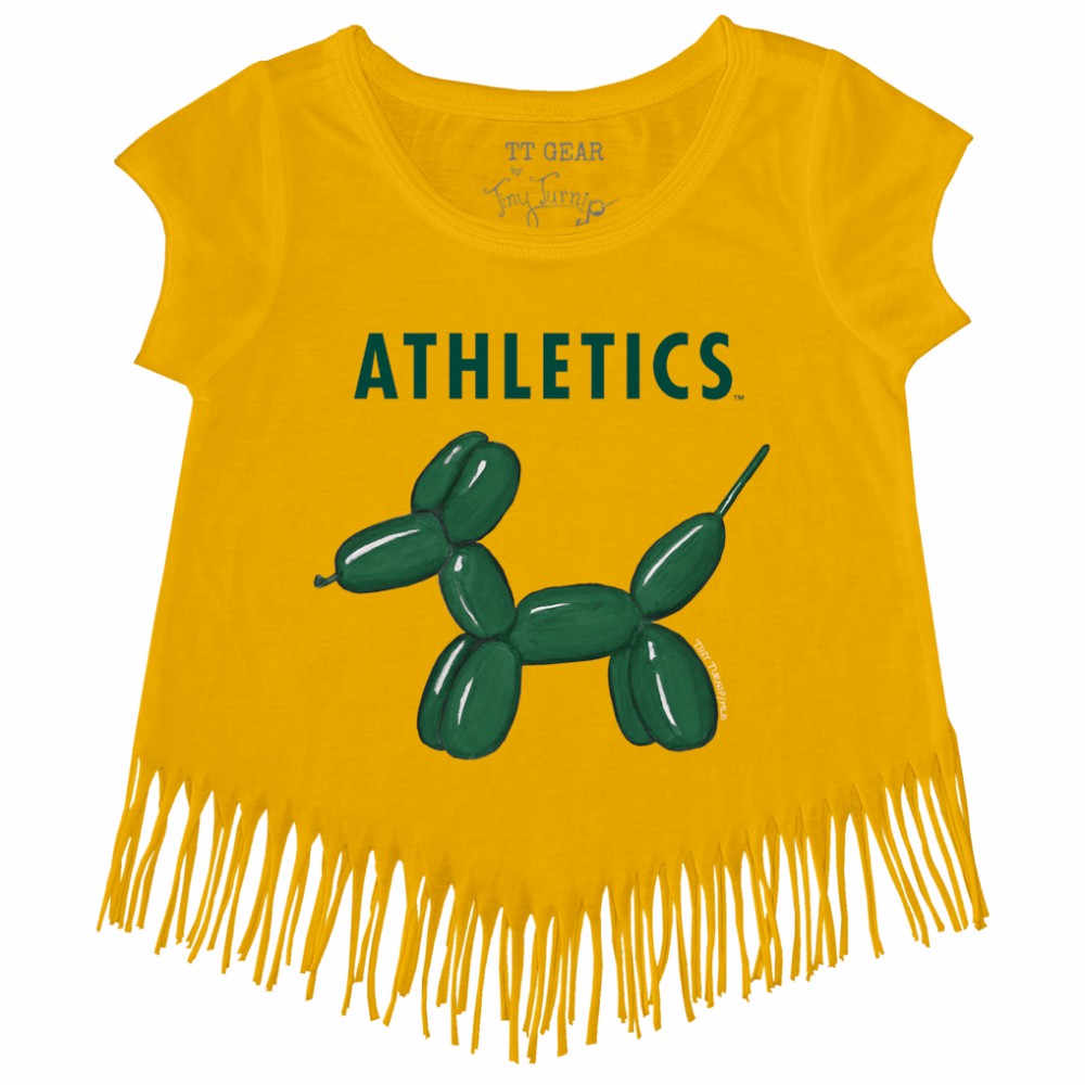 Gold Athletics Tiny Turnip Girls Youth Balloon Dog Fringe T-Shirt