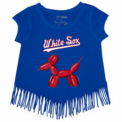 Royal Chicago White Sox Tiny Turnip Girls Youth Balloon Dog Fringe T-Shirt
