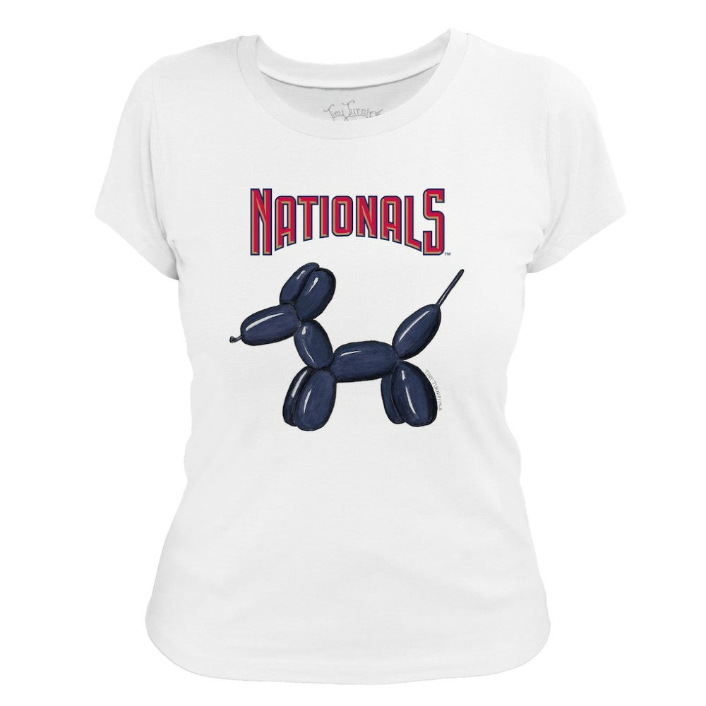 White Washington Nationals Tiny Turnip Women's Balloon Dog T-Shirt