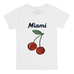 White Miami Marlins Tiny Turnip  Youth Cherries T-Shirt
