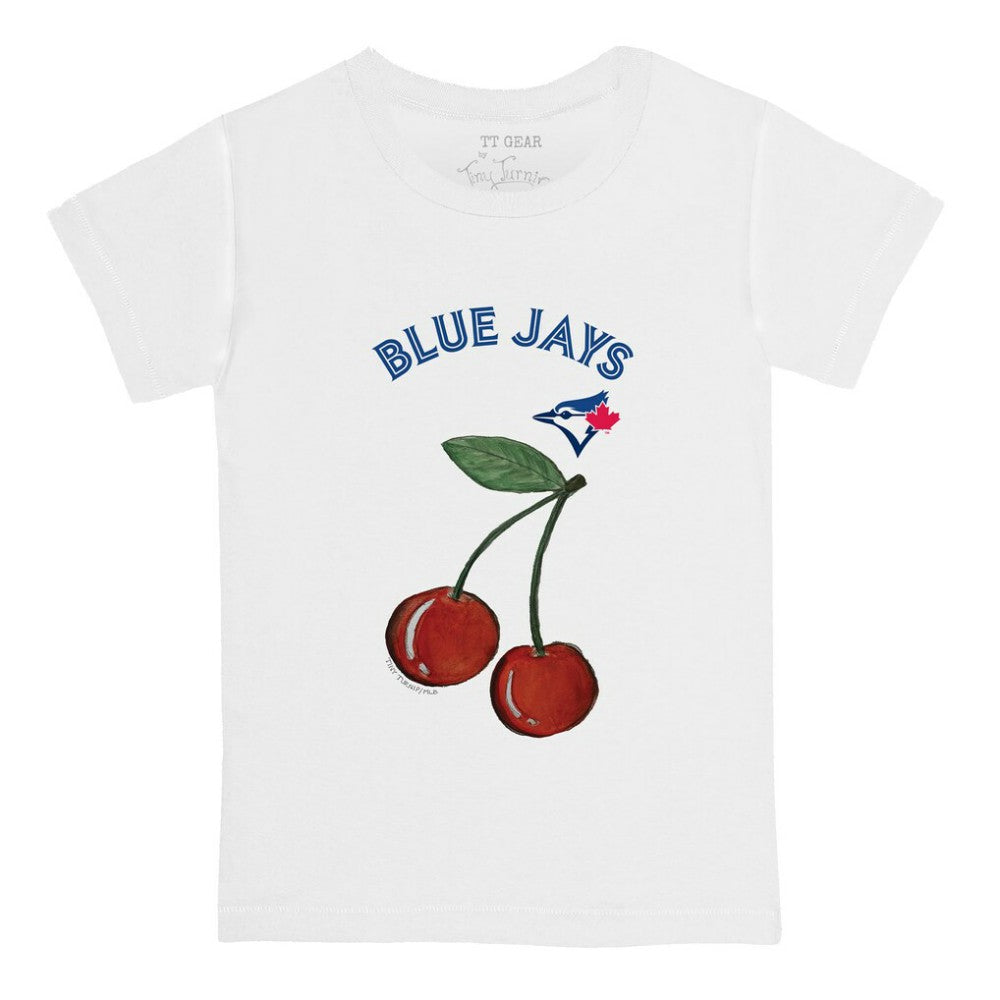 White Toronto Blue Jays Tiny Turnip  Youth Cherries T-Shirt