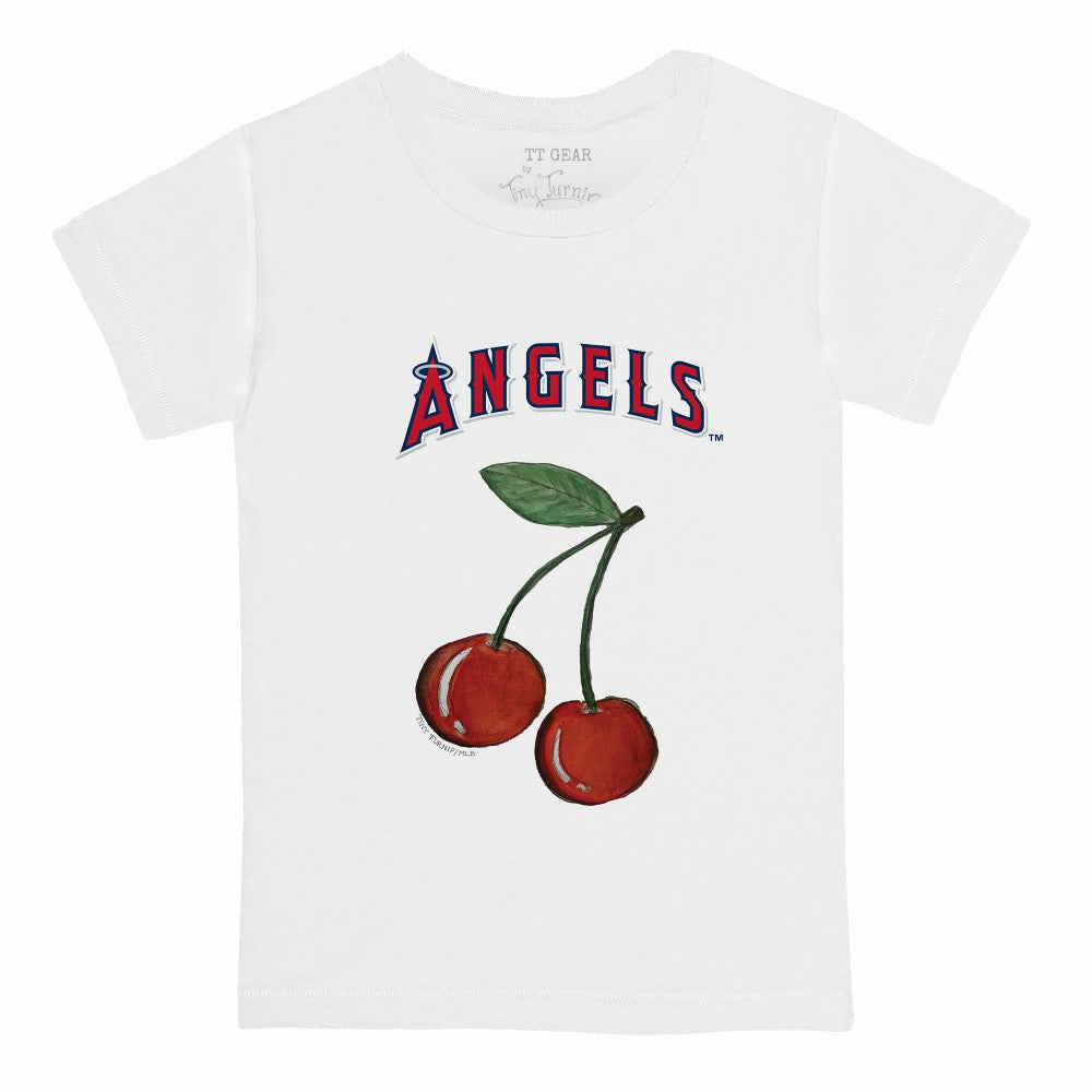 White Los Angeles Angels Tiny Turnip  Youth Cherries T-Shirt