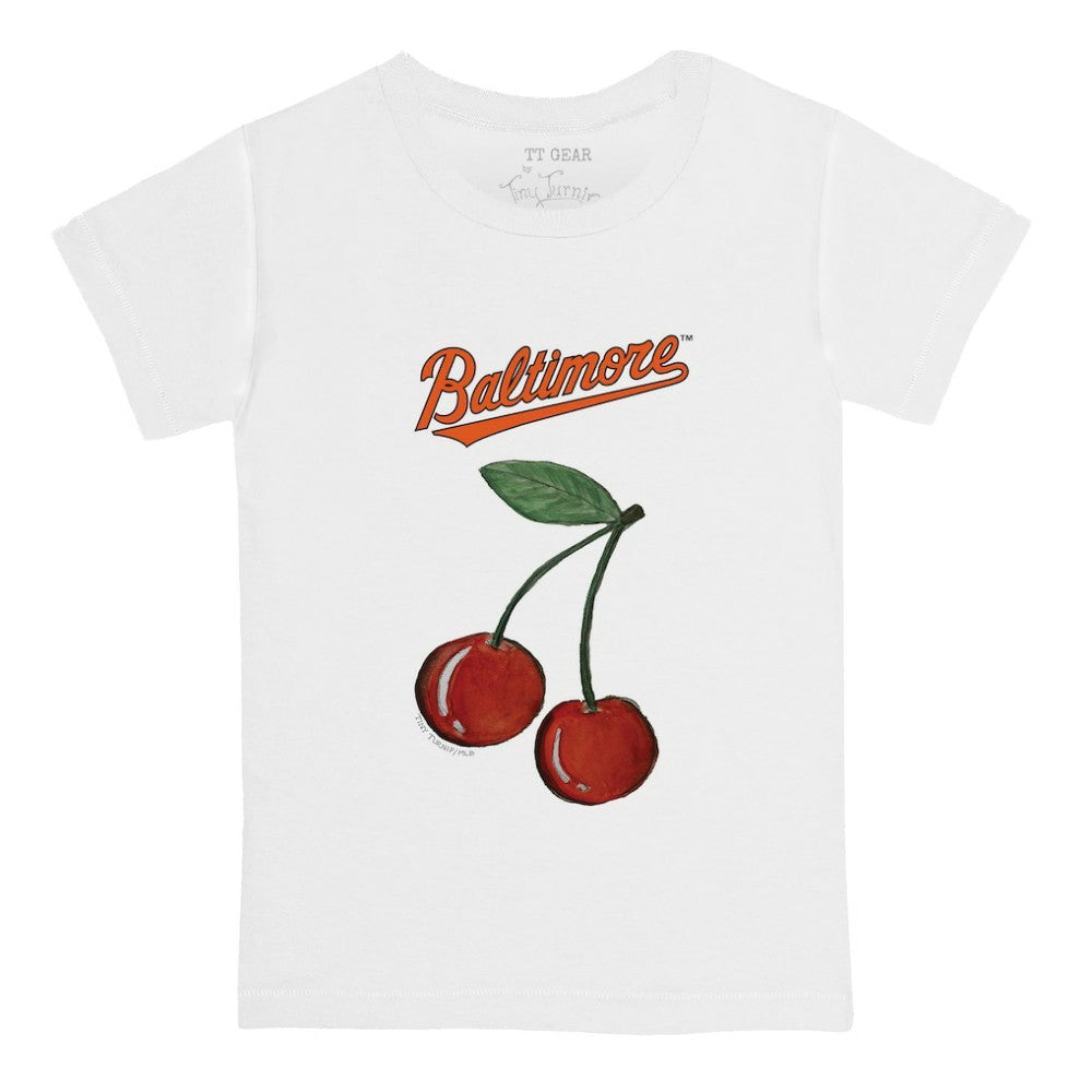 White Baltimore Orioles Tiny Turnip  Youth Cherries T-Shirt