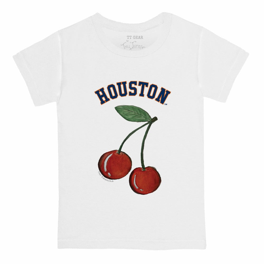 White Houston Astros Tiny Turnip  Youth Cherries T-Shirt