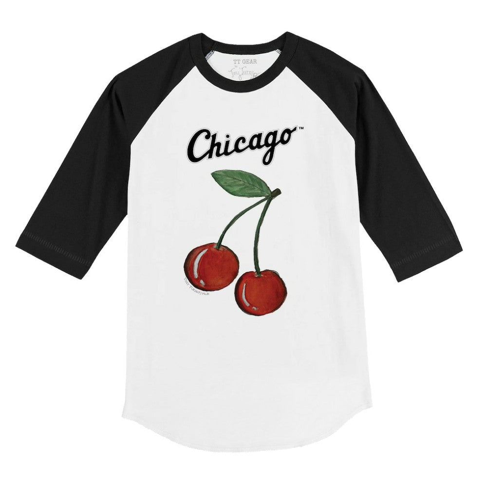 White Chicago White Sox Tiny Turnip Youth Cherries 3/4-Sleeve Raglan Baseball T-Shirt
