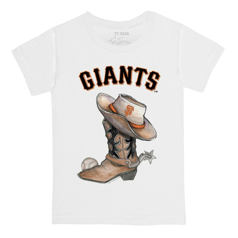 White San Francisco Giants Tiny Turnip Youth Cowboy Boot T-Shirt