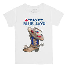 White Toronto Blue Jays Tiny Turnip Youth Cowboy Boot T-Shirt