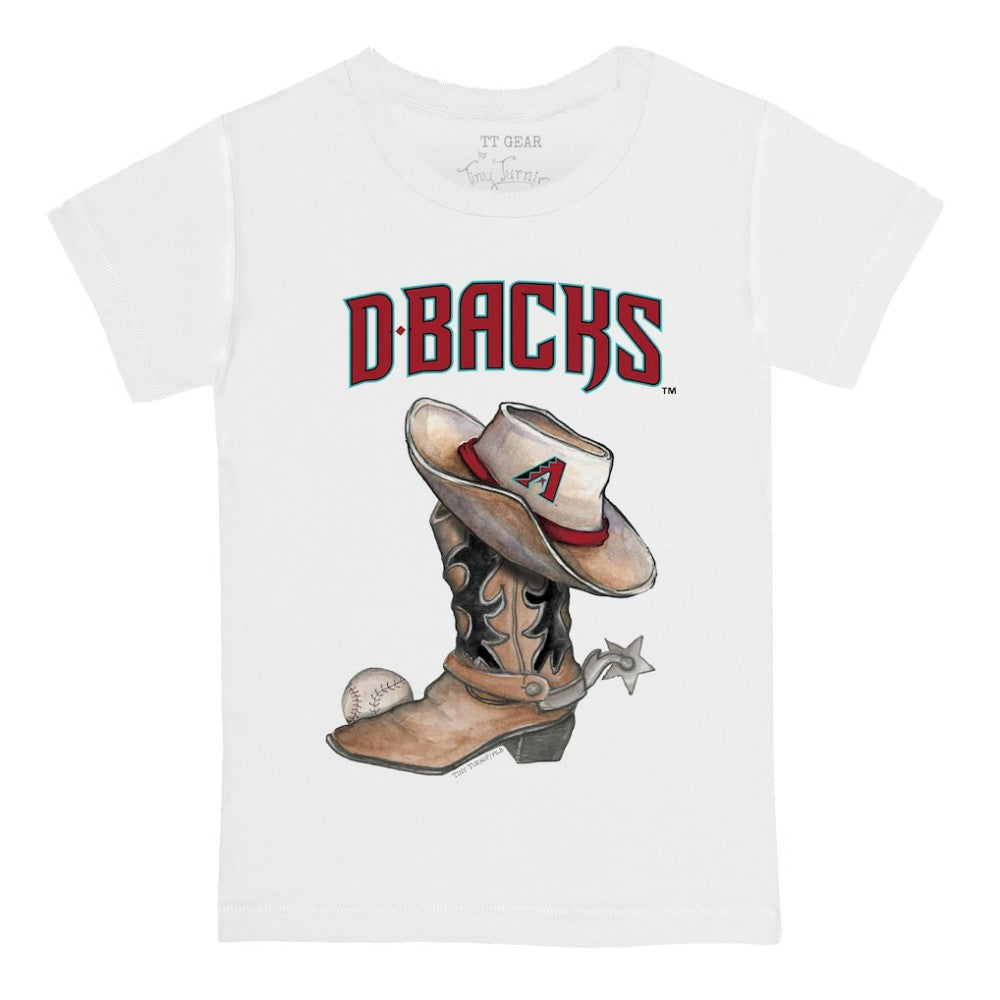 White Arizona Diamondbacks Tiny Turnip Youth Cowboy Boot T-Shirt