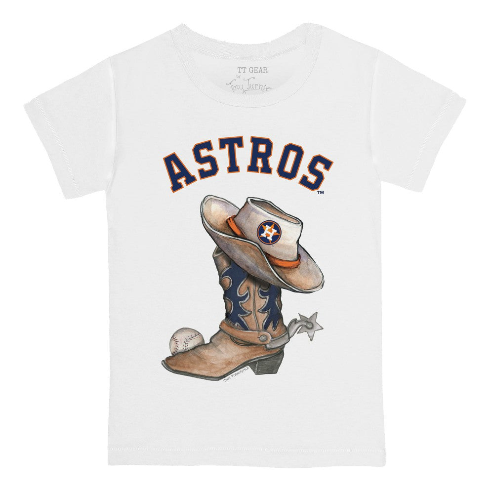 White Houston Astros Tiny Turnip Youth Cowboy Boot T-Shirt