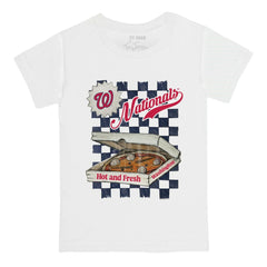 White Washington Nationals Tiny Turnip Youth Pizza T-Shirt