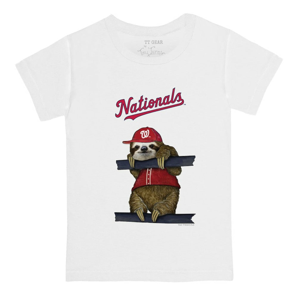 White Washington Nationals Tiny Turnip Youth Sloth T-Shirt