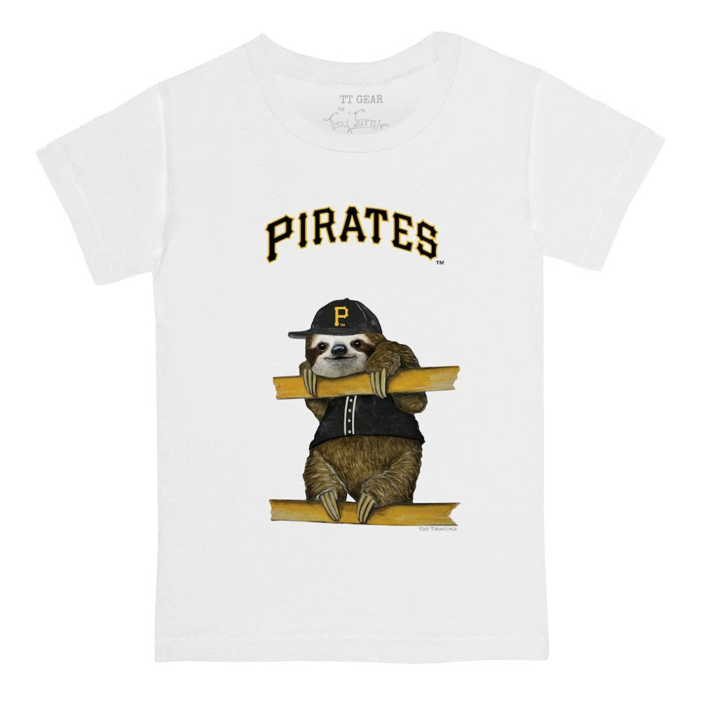 White Pittsburgh Pirates Tiny Turnip Youth Sloth T-Shirt