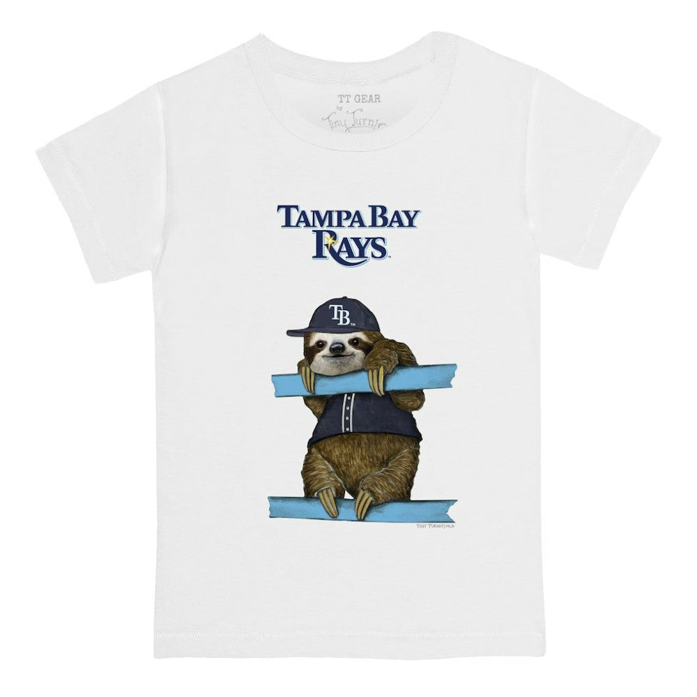 White Tampa Bay Rays Tiny Turnip Youth Sloth T-Shirt