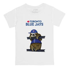 White Toronto Blue Jays Tiny Turnip Youth Sloth T-Shirt
