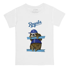 White Kansas City Royals Tiny Turnip Youth Sloth T-Shirt