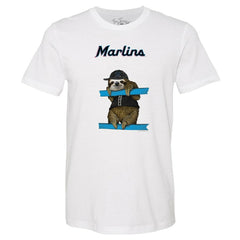 White Miami Marlins Tiny Turnip Unisex Sloth T-Shirt