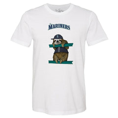 White Seattle Mariners Tiny Turnip Unisex Sloth T-Shirt