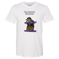 White Colorado Rockies Tiny Turnip Unisex Sloth T-Shirt