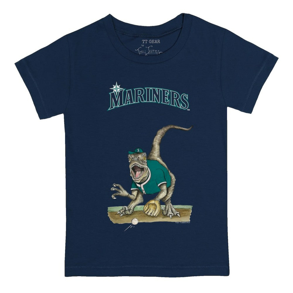 Navy Seattle Mariners Tiny Turnip Youth Velociraptor T-Shirt
