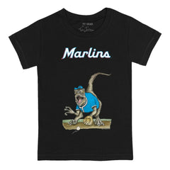 Black Miami Marlins Tiny Turnip Youth Velociraptor T-Shirt