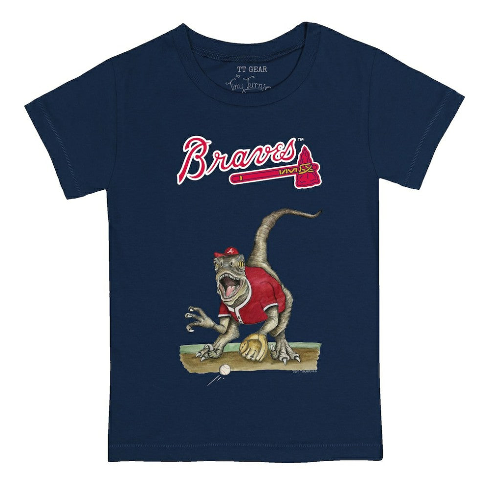 Navy Atlanta Braves Tiny Turnip Youth Velociraptor T-Shirt