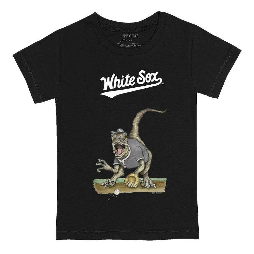 Black Chicago White Sox Tiny Turnip Youth Velociraptor T-Shirt