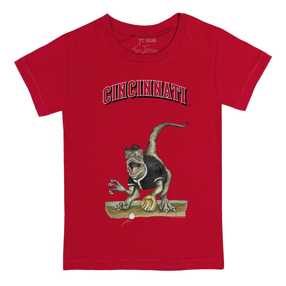 Red Cincinnati Reds Tiny Turnip Youth Velociraptor T-Shirt