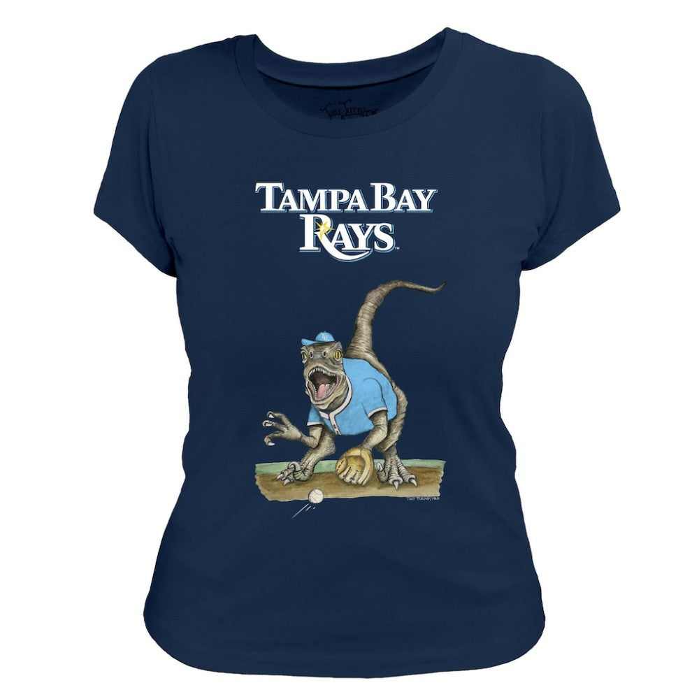 Navy Tampa Bay Rays Tiny Turnip Women's Velociraptor T-Shirt
