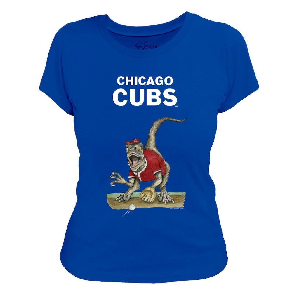 Royal Chicago Cubs Tiny Turnip Women's Velociraptor T-Shirt