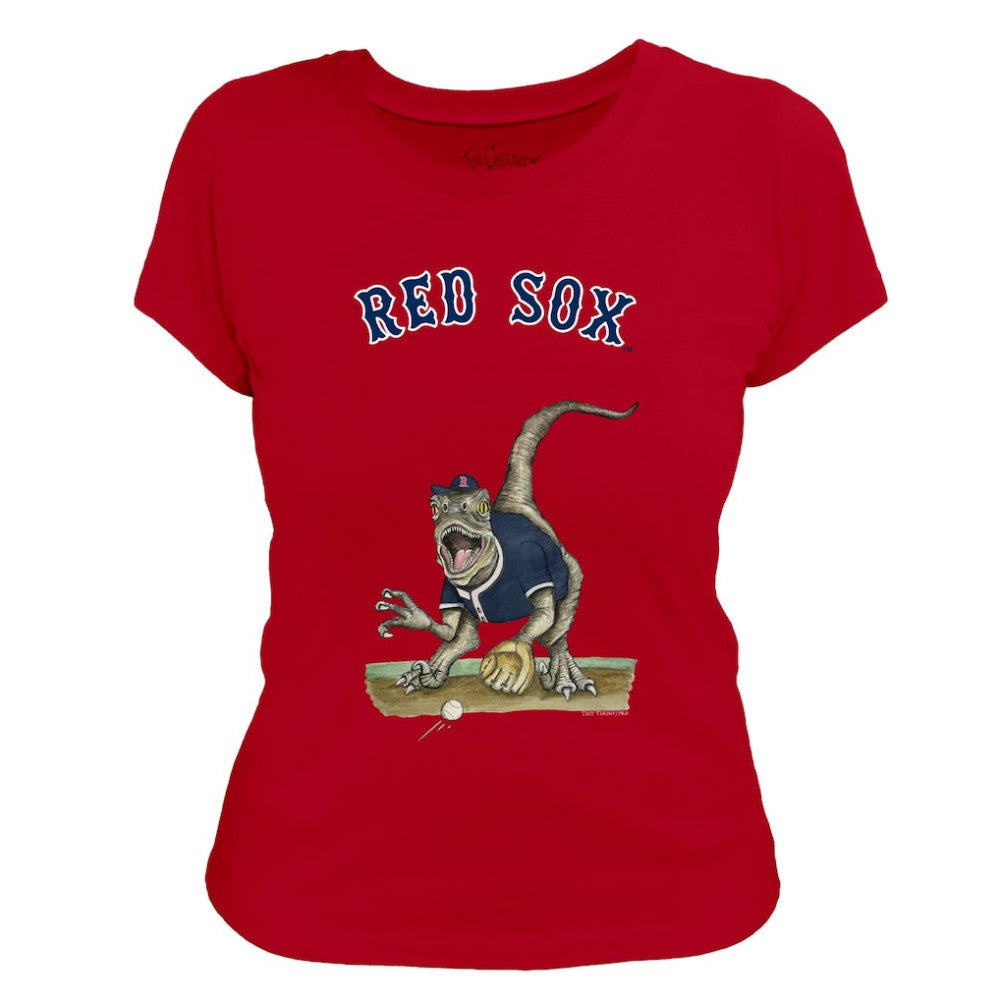 Red Boston Red Sox Tiny Turnip Women's Velociraptor T-Shirt