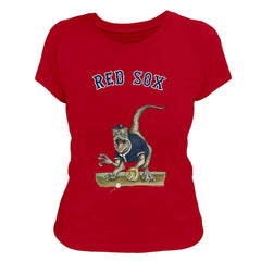 Red Boston Red Sox Tiny Turnip Women's Velociraptor T-Shirt