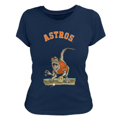 Navy Houston Astros Tiny Turnip Women's Velociraptor T-Shirt
