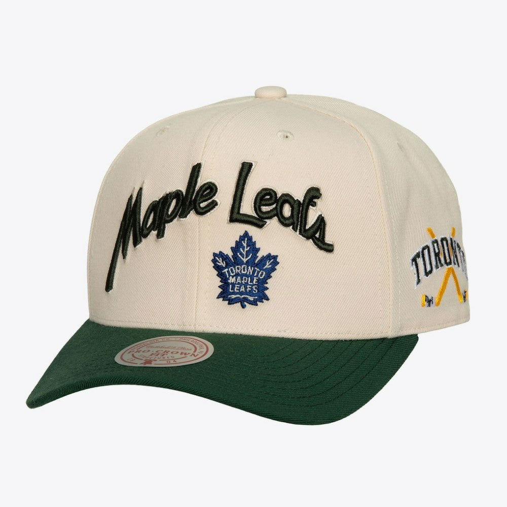 NHL Toronto Maple Leafs Mitchell & Ness x Just Don Wave Script Pro Strapback Hat