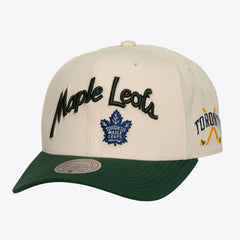 NHL Toronto Maple Leafs Mitchell & Ness x Just Don Wave Script Pro Strapback Hat